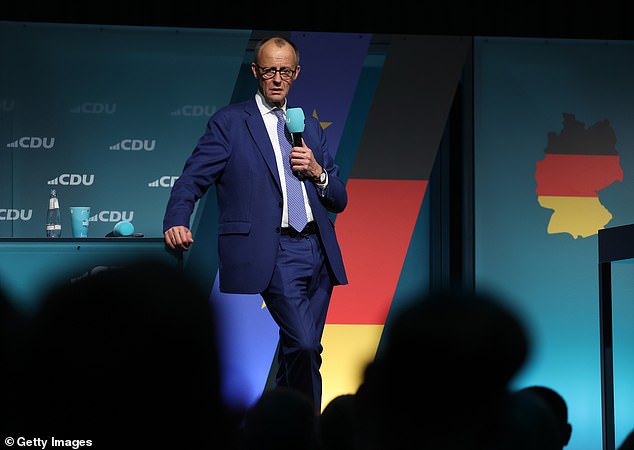 Conservative leader Friedrich Merz (pictured), who is expected to defeat Social Democrat Chancellor Olaf Scholz, has pushed for tough measures to turn away asylum seekers 