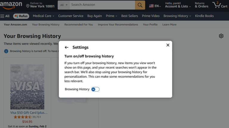 How To View And Clear Your Amazon Search History