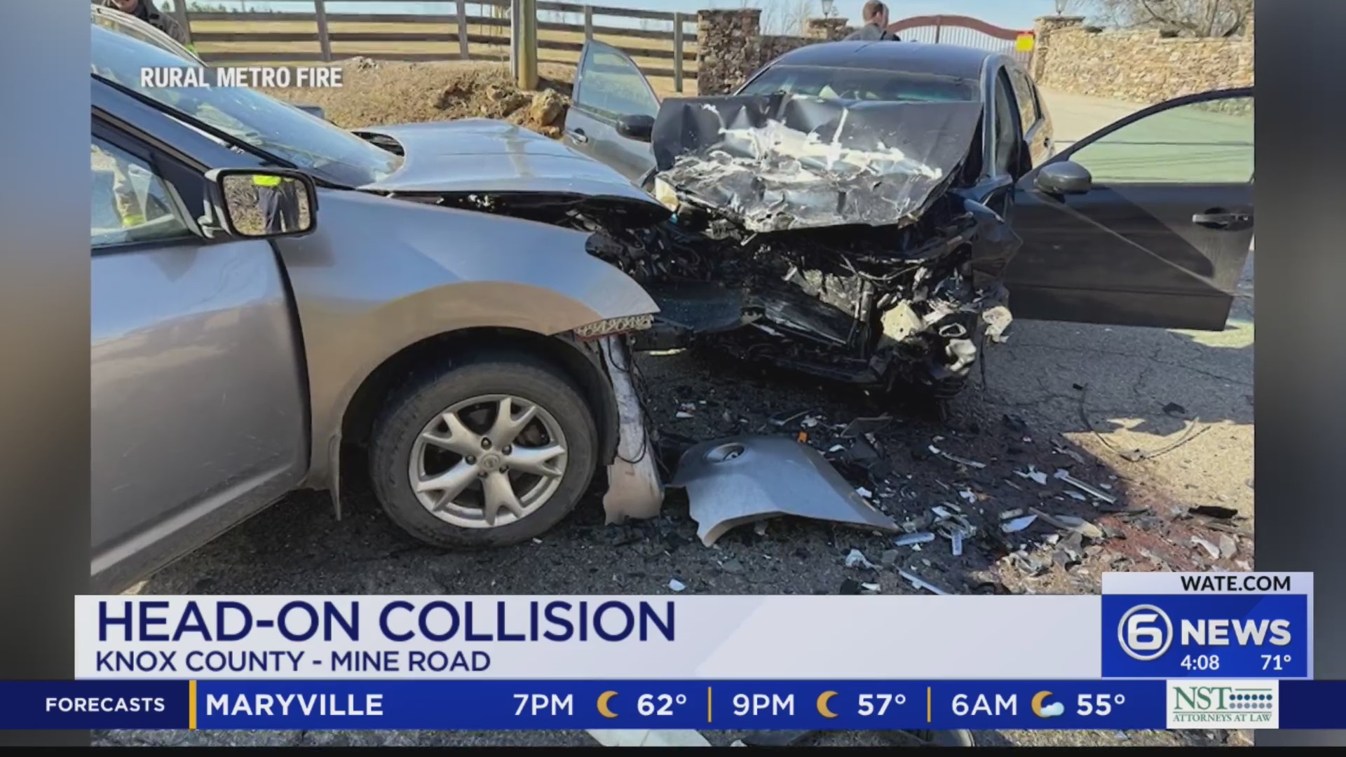 Headon car collision in Mascot