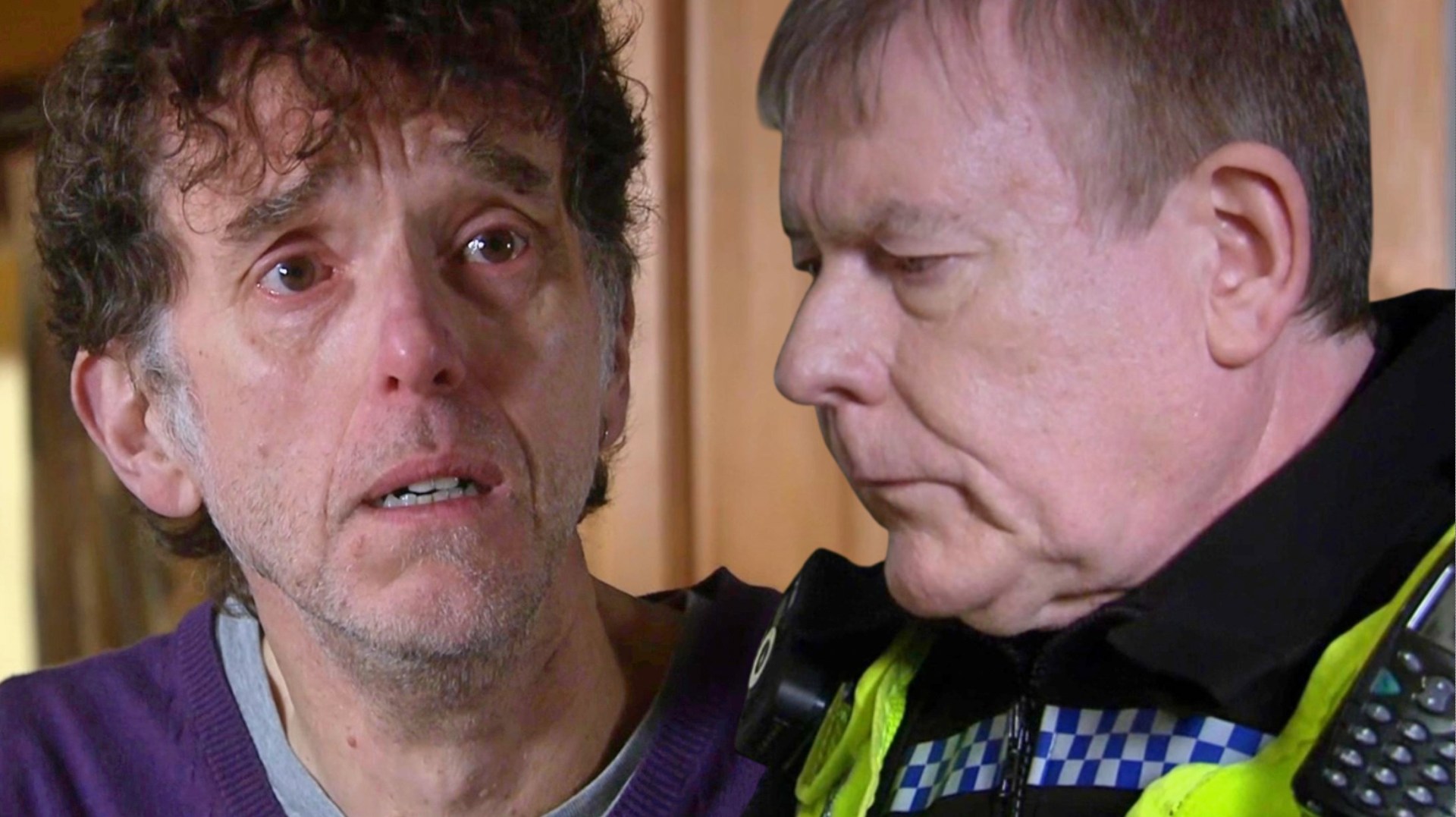 Emmerdale's Marlon reels as pensive PC Swirling breaks big news