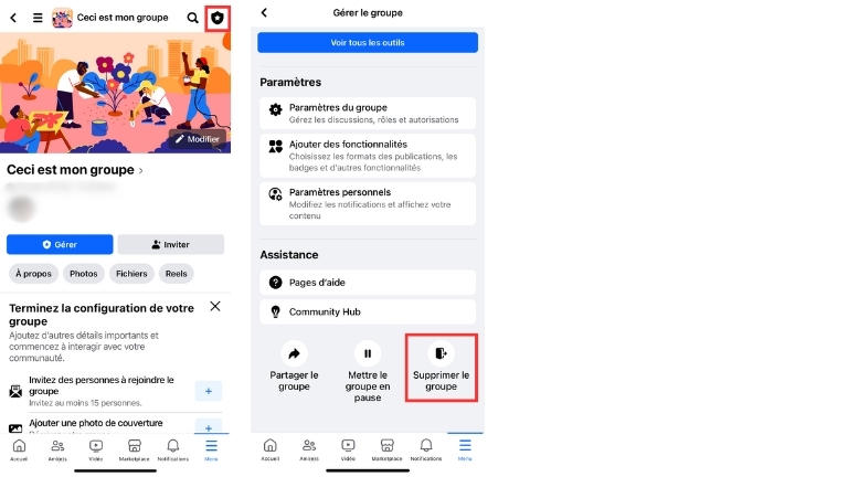 comment supprimer un compte facebook avec iphone