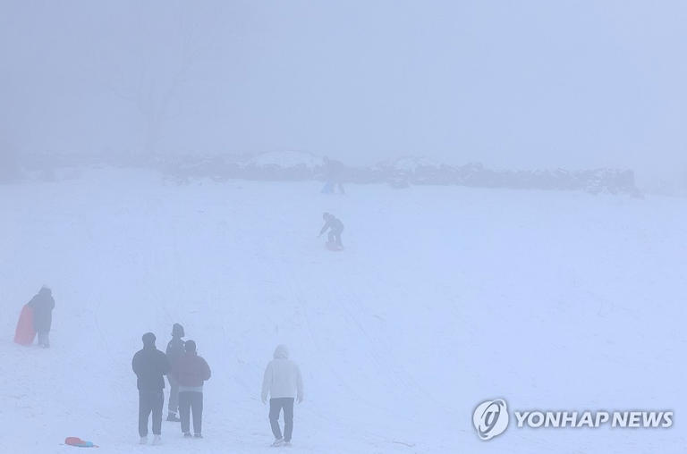 폭설 속 썰매 삼매경