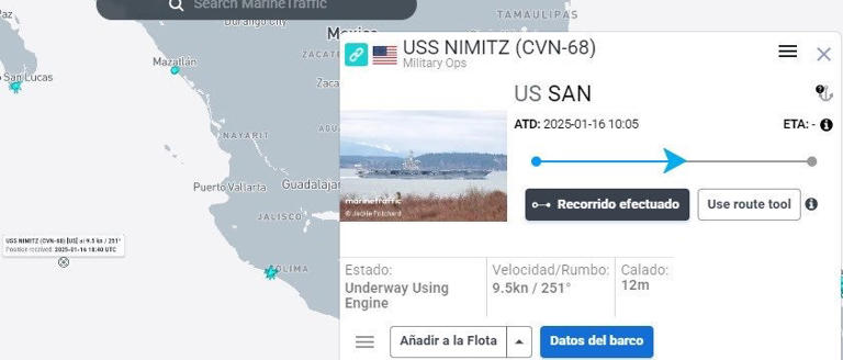 USS NIMITZ cerca de las costas de Ensenada / Redes Sociales