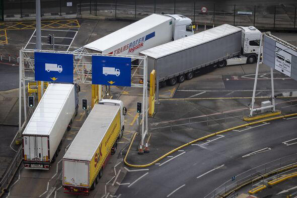 Lorries at the Port Of Dover