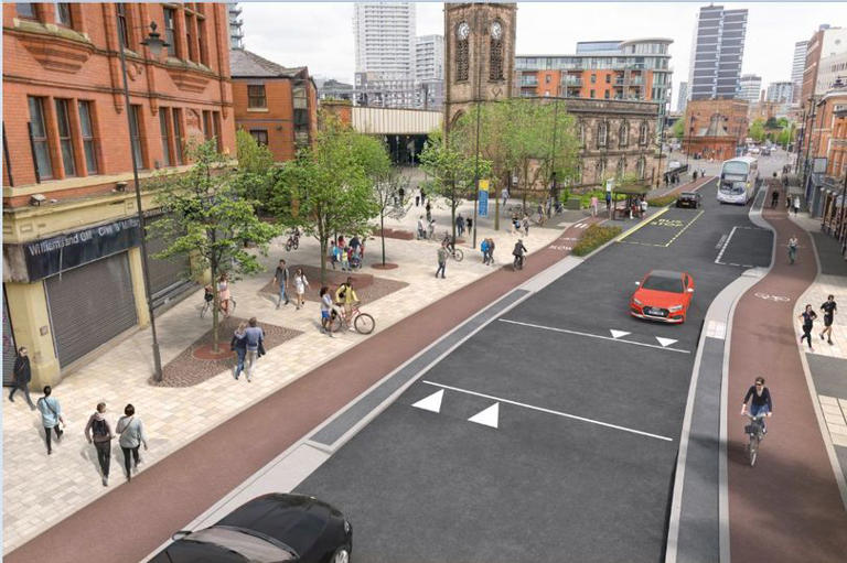 A CGI of works planned on Chapel Street.