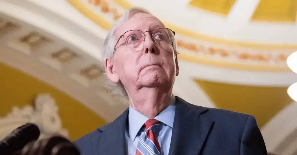 Mitch McConnell Sparks Concern as He Falls Down Senate's Stairs Moments