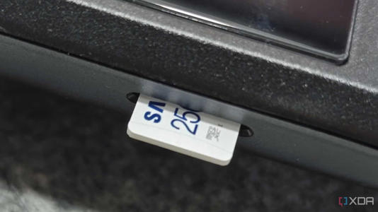 A microsd card inserted inside a Steam Deck