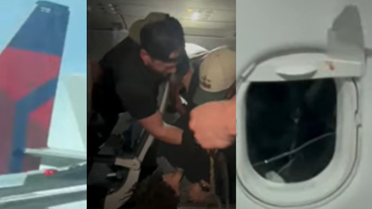 El hombre tuvo que ser interceptado entre varias personas debido a su estado agresivo. Foto: MSN   