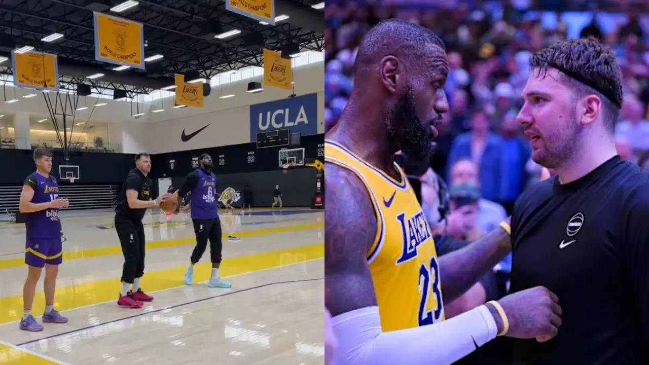 Luka Doncic, LeBron James and Austin Reaves Spotted in Los Angeles Lakers  Practice, Fans Dub Them