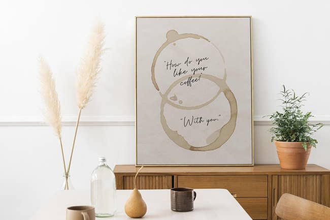 Framed wall art with the text