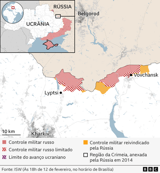 Os mapas que mostram as áreas da Ucrânia sob controle russo