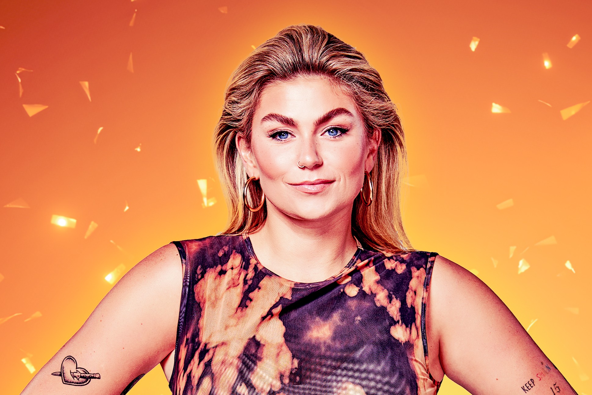 Roxeanne Hazes met bitterballen op tv