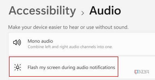 Flash screen for notifications feature on Windows 11