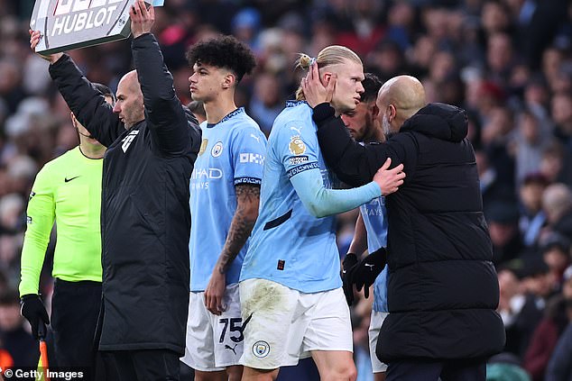 Pep Guardiola delivers update on Erling Haaland following injury scare  after Man City's star striker limped off in closing stages of 4-0 win over  Newcastle