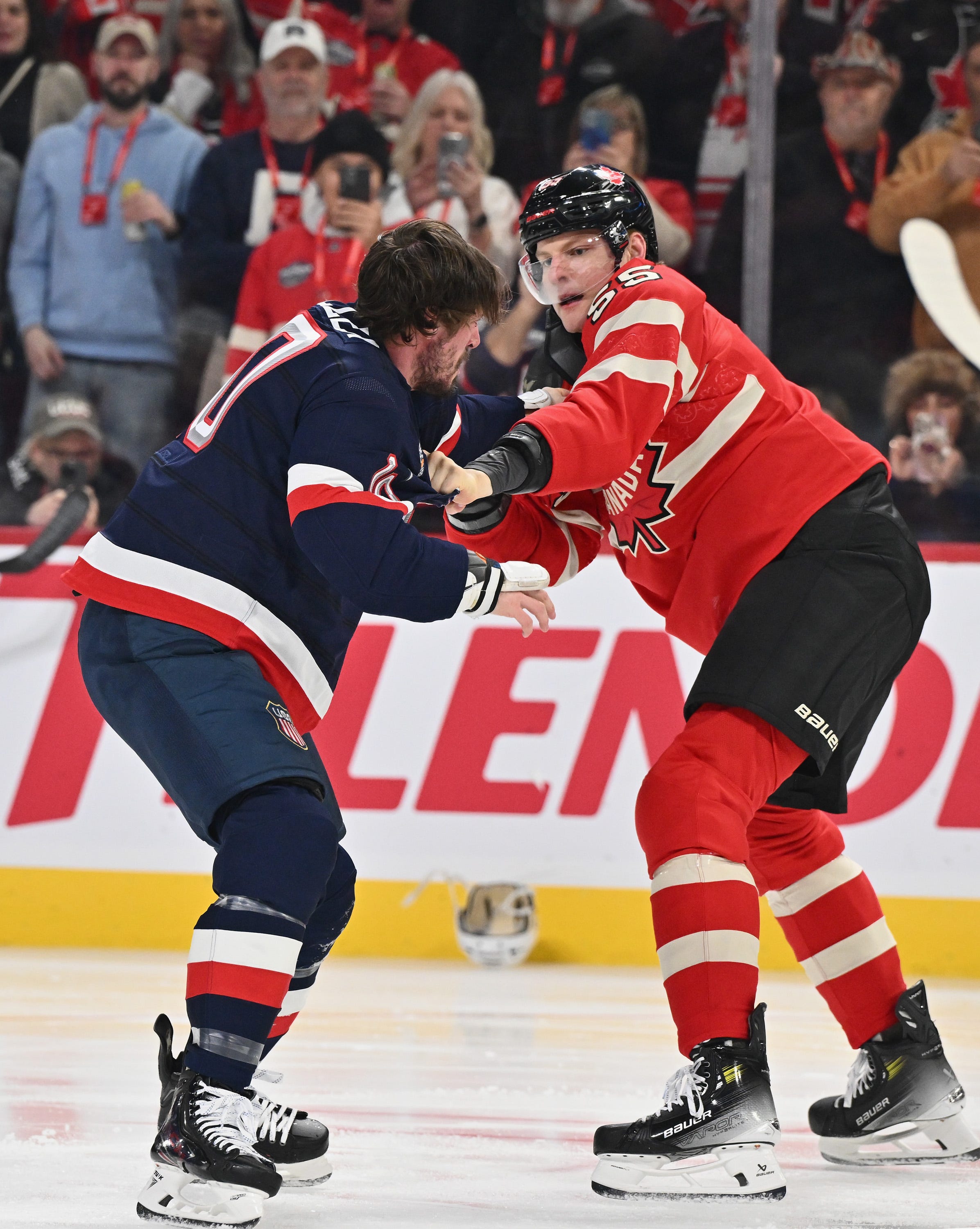 Fights during Team Canada vs. Team USA 4 Nations Face-Off game