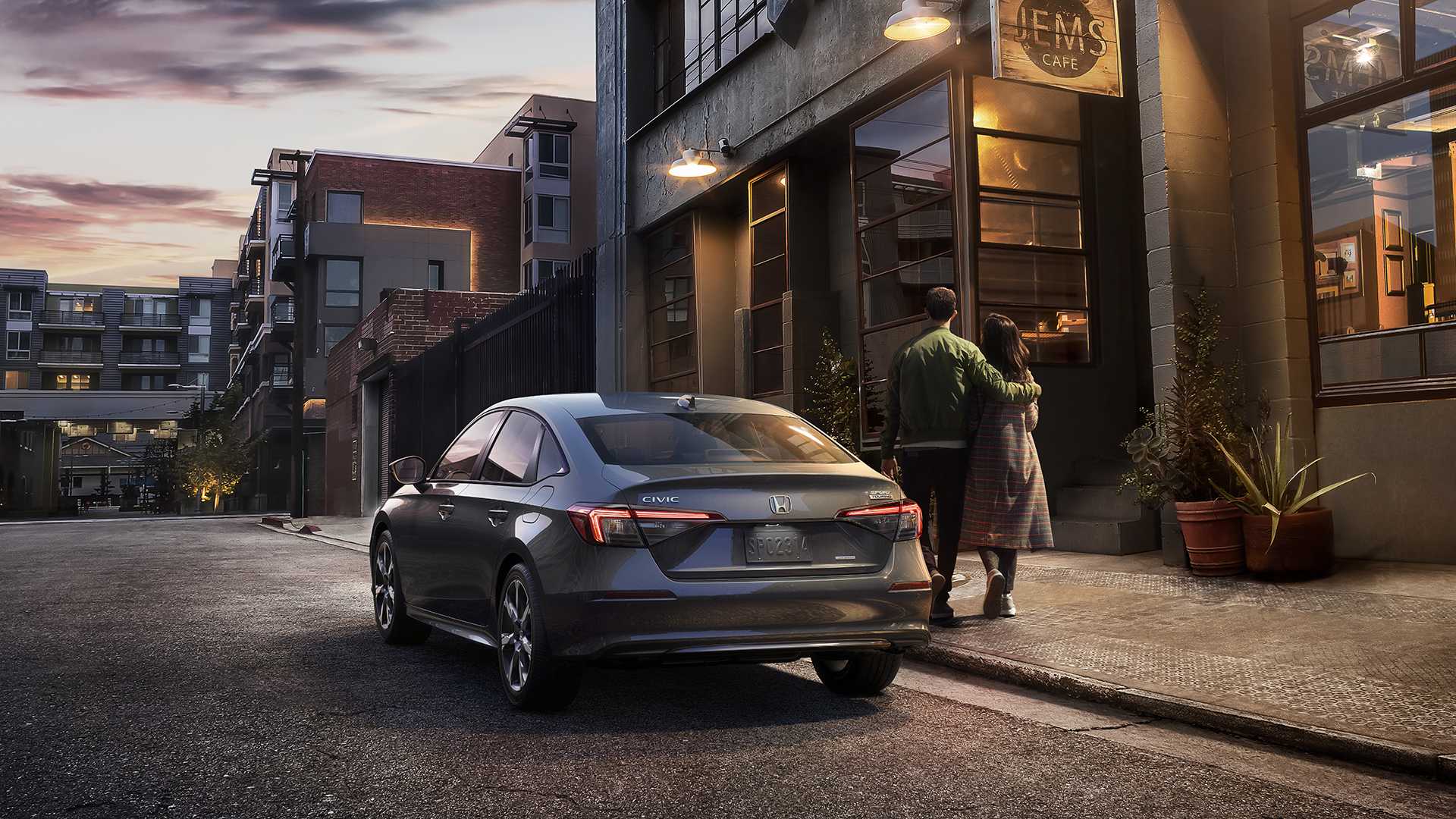 gray 2025 Honda Civic Sedan Sport Touring Hybrid