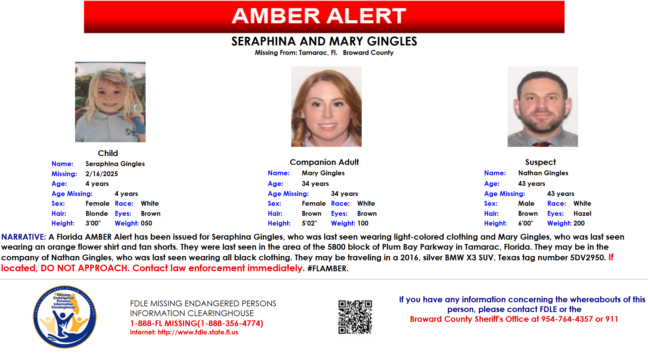 Florida Amber Alert sent to phones today. What we know about kidnapped