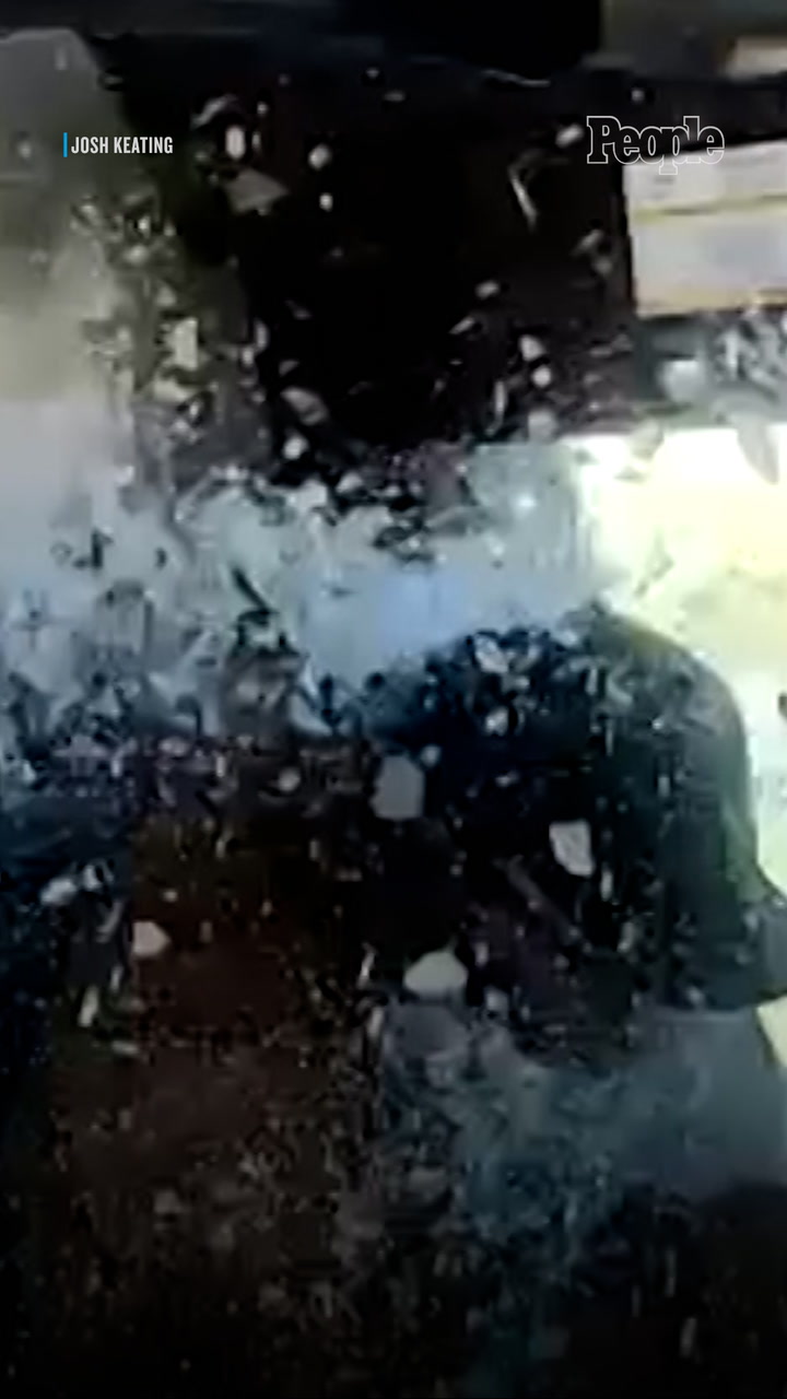 Trucker Survives Near Fatal Hit After Ice Crashes Through Windshield