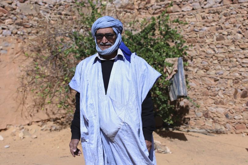 Retired teacher Mohamed Lemine Bahane poses for a photo. AP Photo/Khaled Moulay