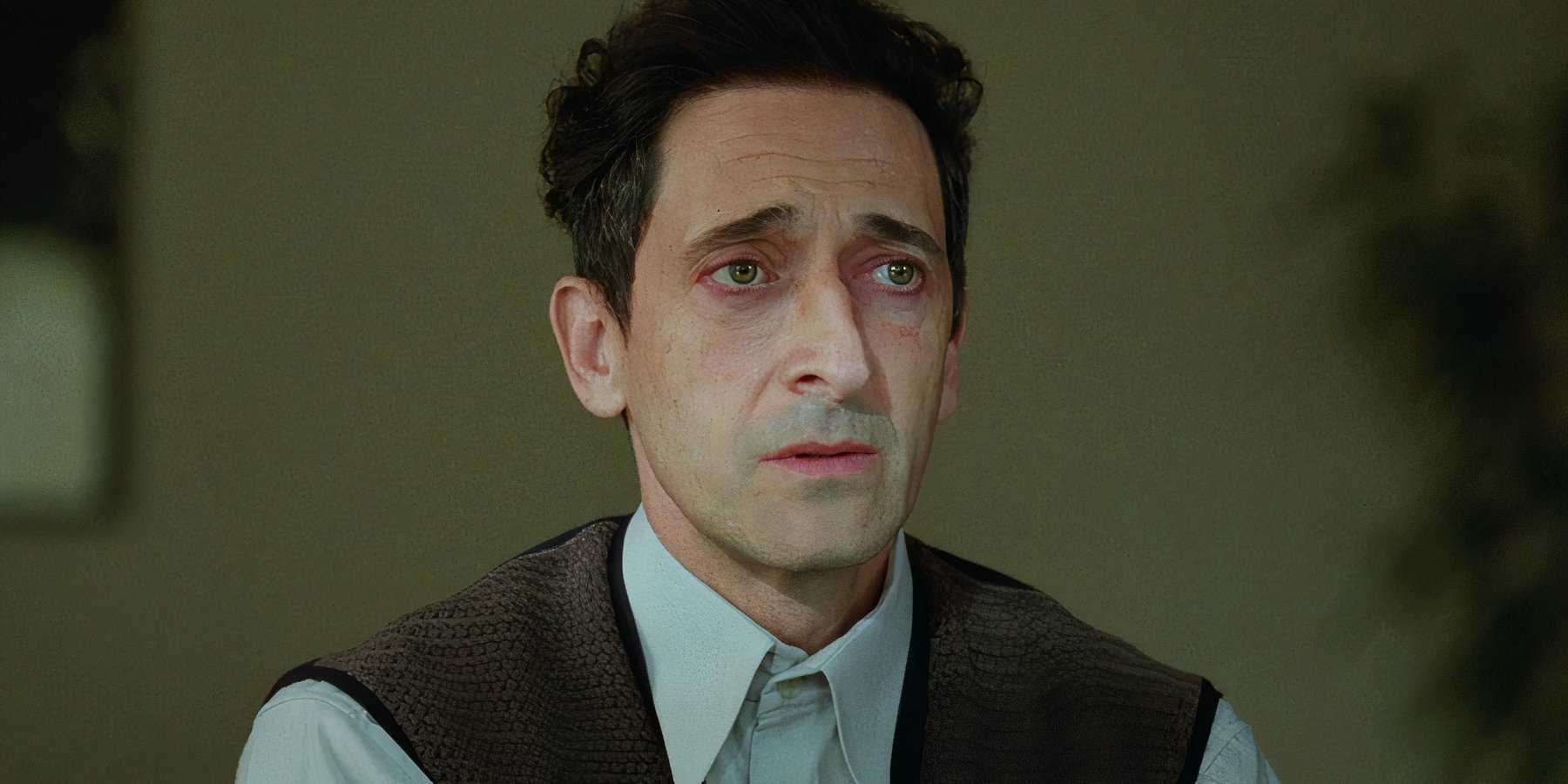 Actor Adrien Brody as László in The Brutalist. 