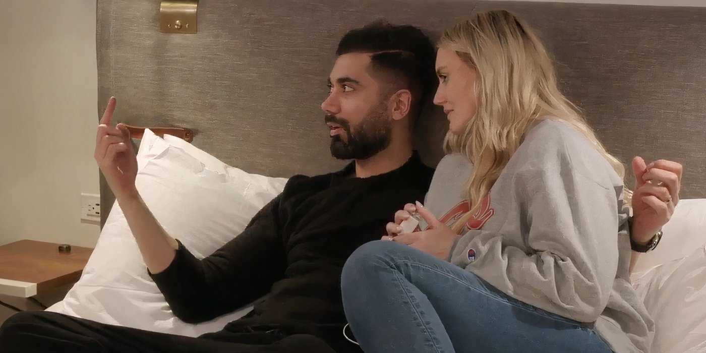 Mahi and Stevi Nichole In 90 Day Fiance on bed together talking