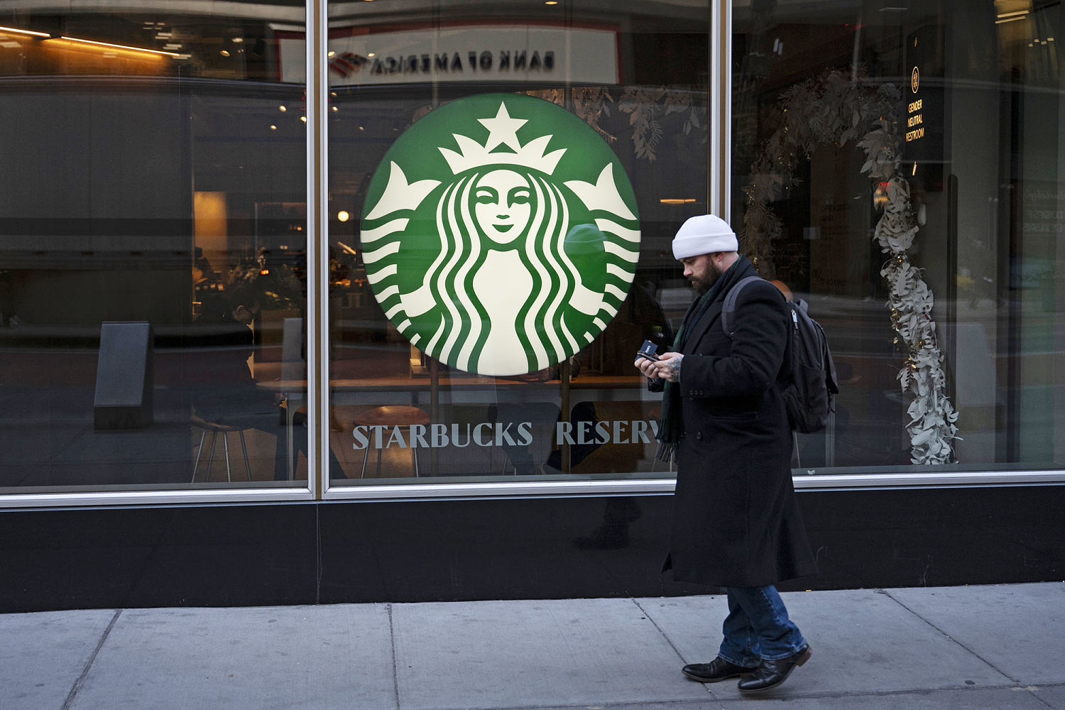 A Starbucks coffee shop in New York.