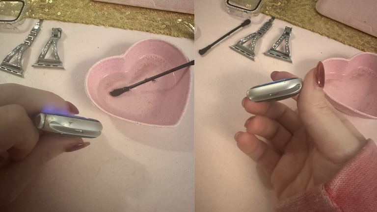 Before and after some soap and water followed by isopropyl alcohol.