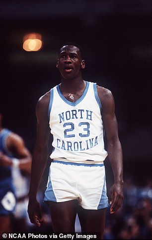 North Carolina guard Michael Jordan (23) during the NCAA Photos via Getty Images Final Four championship game held in New Orleans, LA Superdome. North Carolina defeated Georgetown 63-62 for the title
