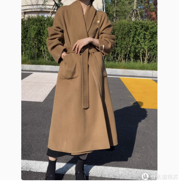 米白色黑色玛莎红深驼色双面羊绒大衣，韩版时尚新风尚