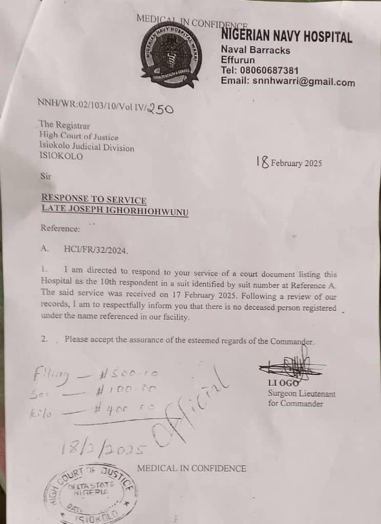 Corpse allegedly disappears from Navy hospital mortuary in Delta