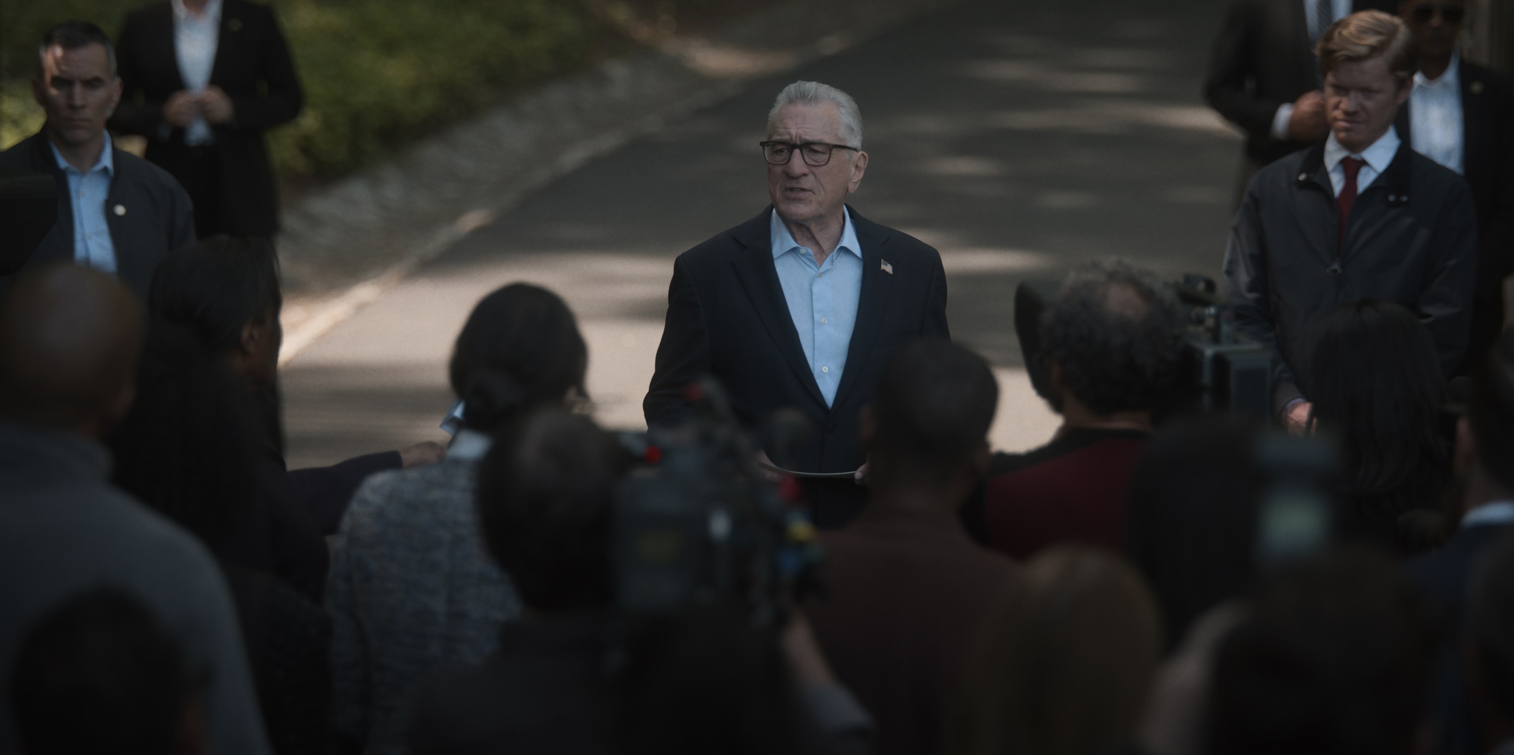 Robert De Niro as former President George Mullen (with Jesse Plemons, right).