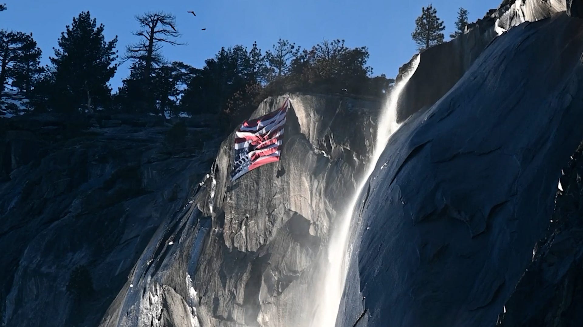 Yosemite National Park staff protest Trump firings by with upsidedown