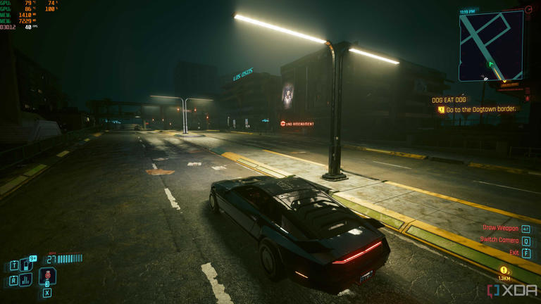 Running Cyberpunk 2077 with Lossless Scaling enabled