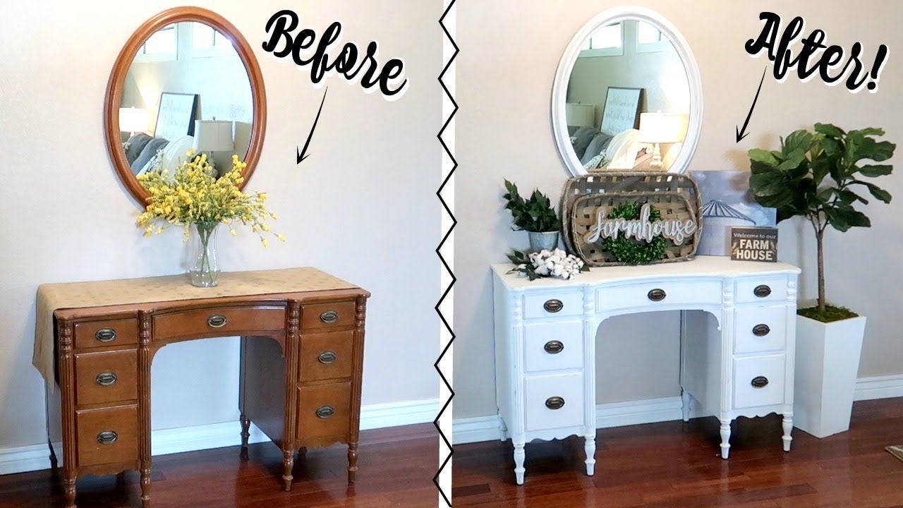 CHALK PAINTING FURNITURE TUTORIAL | FARMHOUSE STYLE