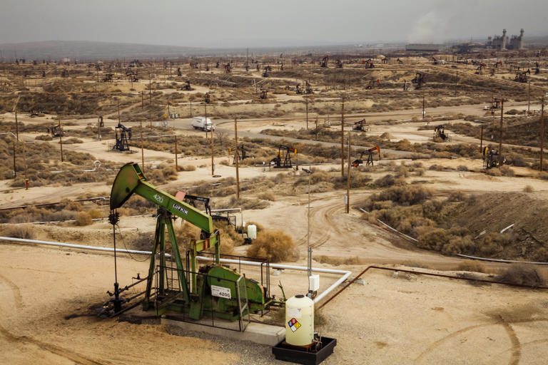 Oil leases managed by the BLM Bakersfield Field Office in California. Photo by Jesse Pluim / BLM