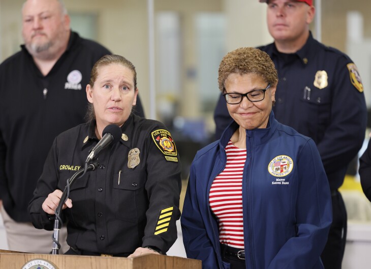 Former LA fire chief Kristin Crowley sues city of LA over her removal