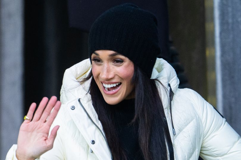 Meghan, Duchess of Sussex (r) attends the Wheelchair Curling at Hillcrest Recreation Centre during day one of the 2025 Invictus Games at on February 09, 2025 in Vancouver, British Columbia.