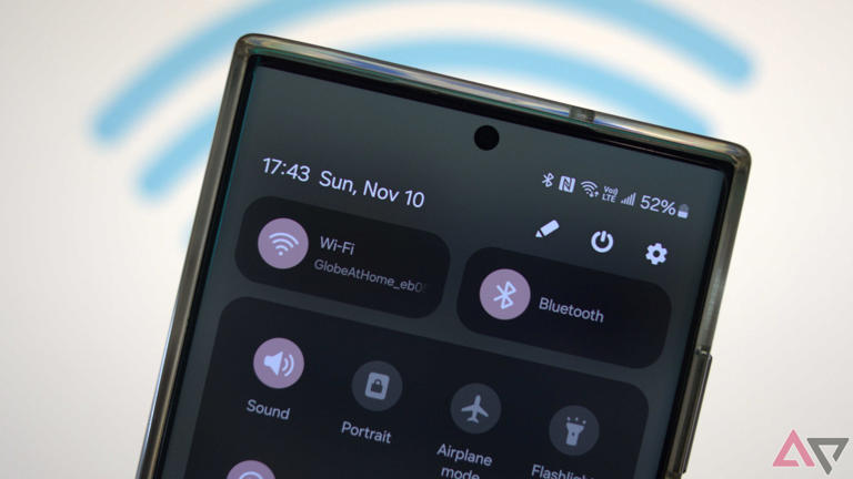 Wi-Fi button on Android quick settings
