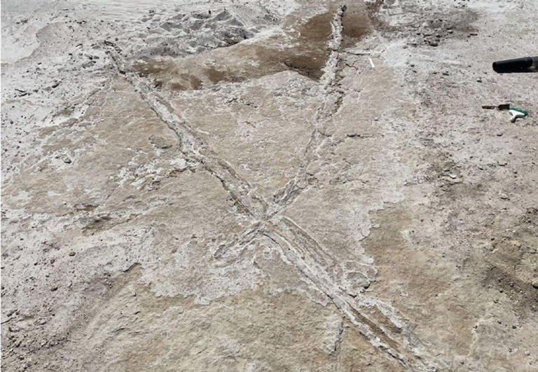\u200bTwo drag marks can be spotted showing an X shape