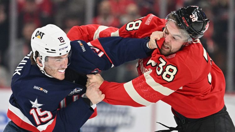 USA And Canada Hockey Game Kicks Off With Three Fights In The First