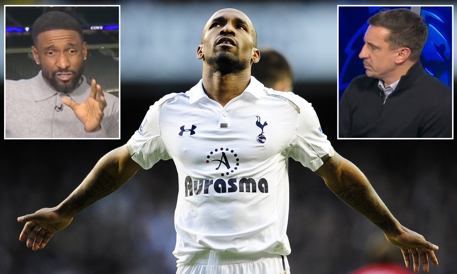Jermain Defoe leaves Gary Neville stunned as he reveals a former Tottenham  manager would 'sit in on scans' when players were injured, image size:1908x1146