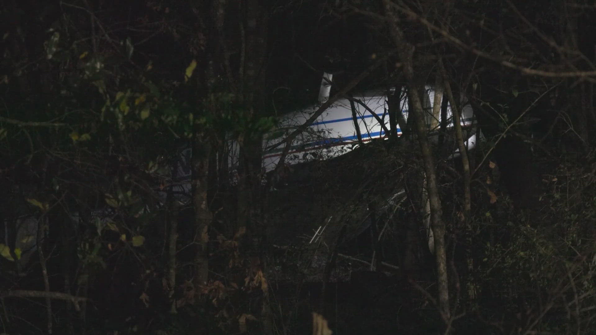 Plane found upside down in woods near Pearland