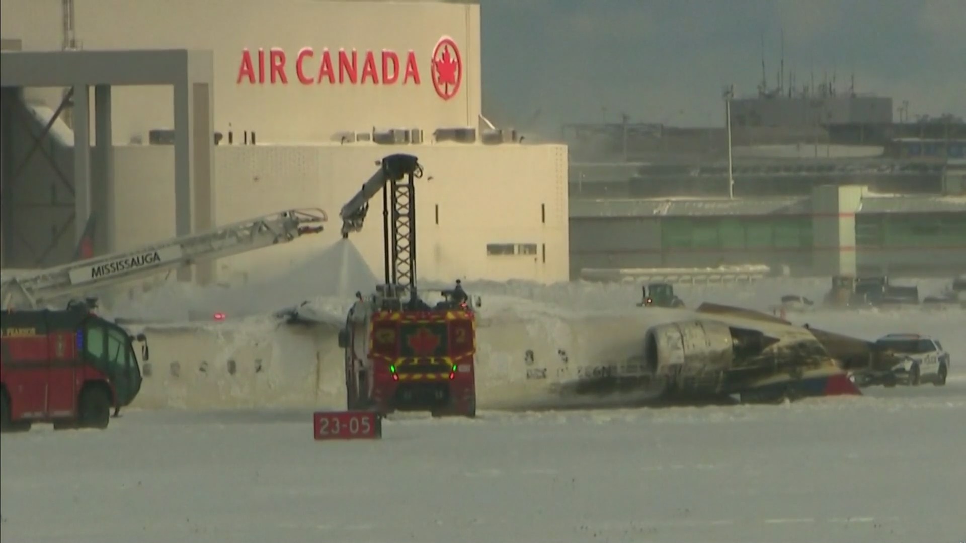 Delta flight crashes at Toronto airport, lands upside down