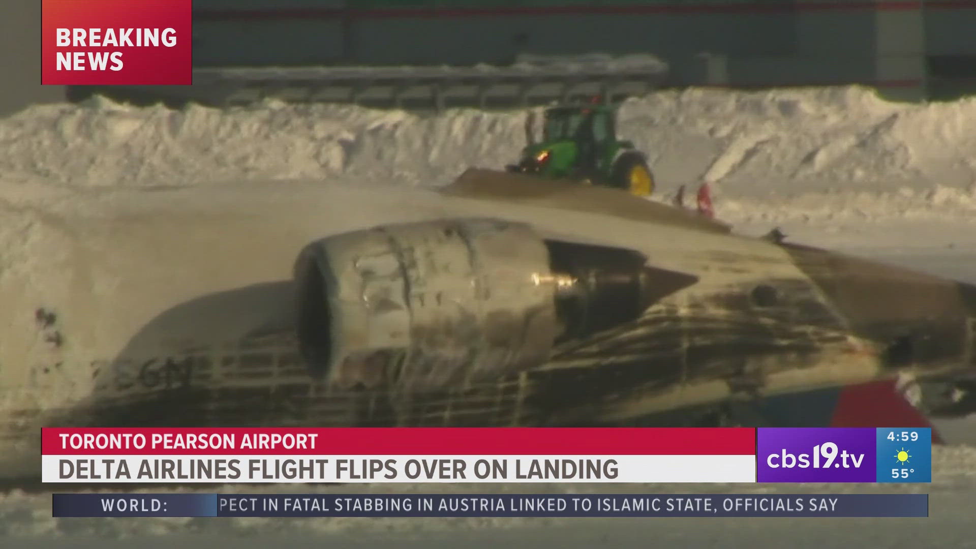 A Delta Airlines flight has flipped upside down upon landing