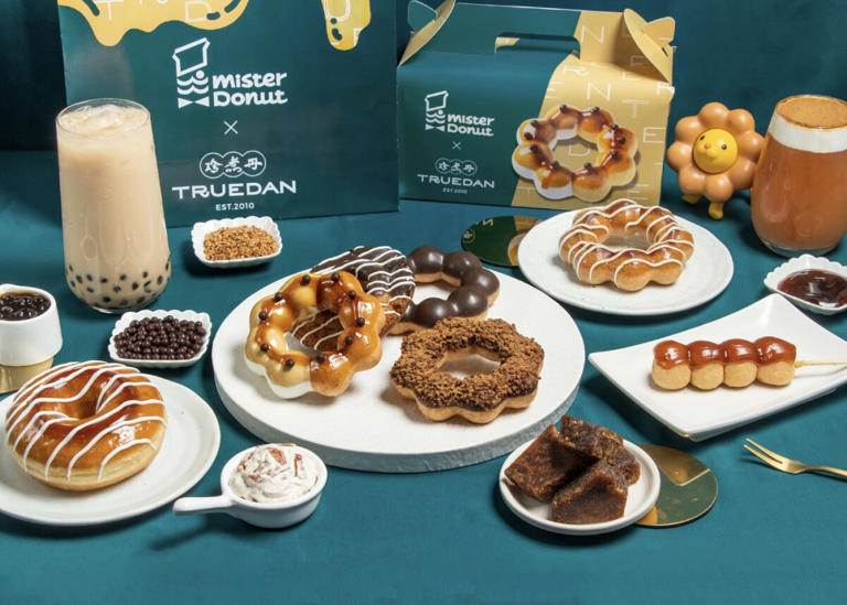 買一送一！Mister Donut聯名珍煮丹推黑糖甜甜圈，咀嚼控開吃「黑糖Q粿黃金圈」