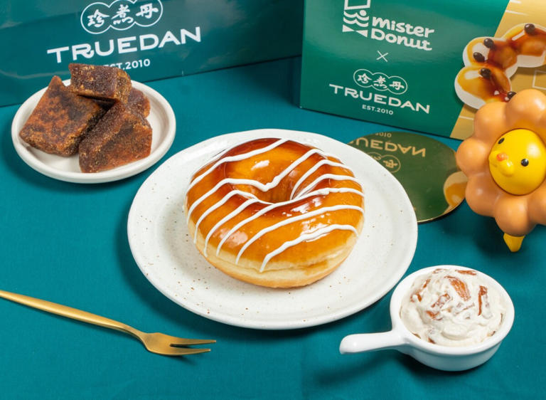 買一送一！Mister Donut聯名珍煮丹推黑糖甜甜圈，咀嚼控開吃「黑糖Q粿黃金圈」