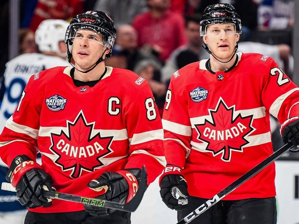 Nova Scotia's Sidney Crosby, Nathan MacKinnon and Brad Marchand