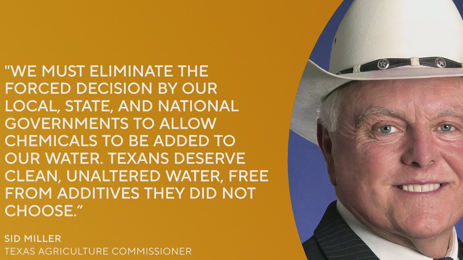 Texas agricultural commissioner calls for ban on additives in public water