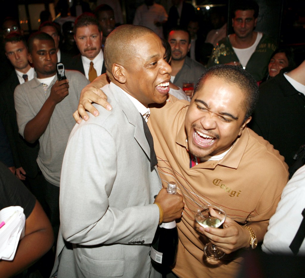 Jay Z and Irv Gotti during Jay-Z Celebrates the 10th Anniversary of “Reasonable Doubt” – Inside at Rainbow Room in New York, United States. (Photo by Shareif Ziyadat/FilmMagic)