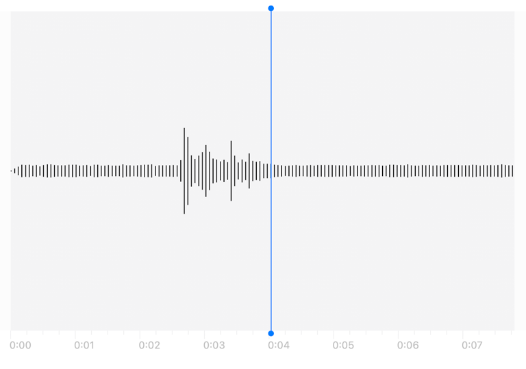 Waveform view in "Standard" Microphone Mode on a Mac.